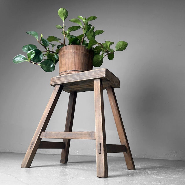 Taishō Era Wooden Fumidai Stool, Japan, 1920s | Chairish