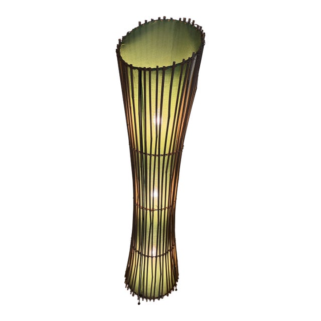 Late 20th Century Floor-Lamp Bamboo 44 Inch Tall For Sale