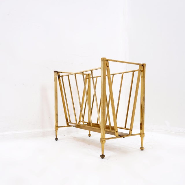 Neoclassical Brass Magazine Rack from Maison Jansen, 1940 For Sale - Image 11 of 15