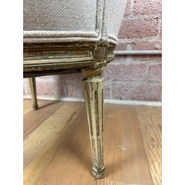 Cream Antique French Louis XVI Petite Corbeille Vanity Chair For Sale - Image 8 of 17