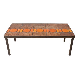Vintage Ceramic Coffee Table attributed to Jean Jaffeux, France, 1970 For Sale