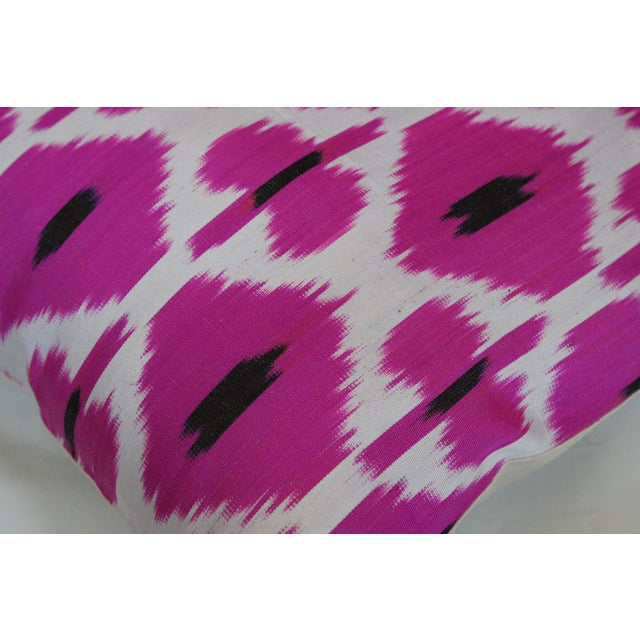 2020s Rose Hand Knotted Turkish Ikat Pillow Cover For Sale - Image 5 of 5