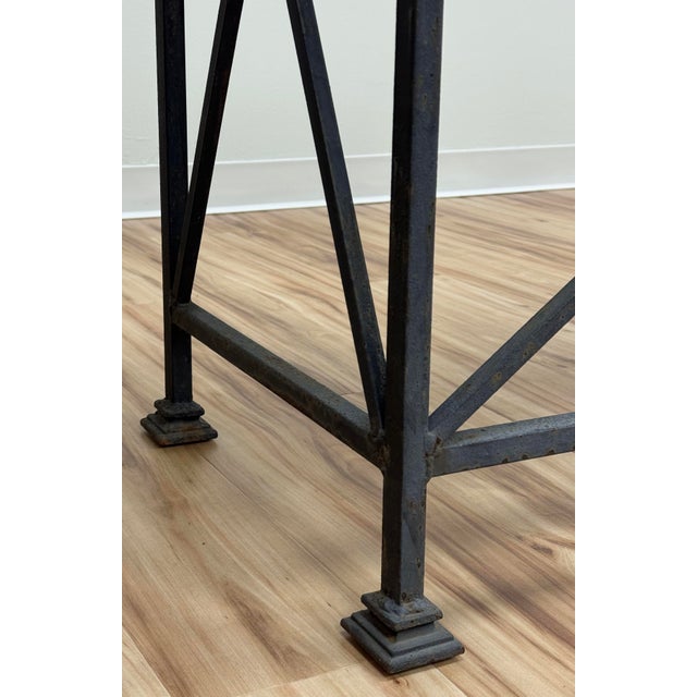Vintage Stone Top Medallion Iron Console Table For Sale - Image 11 of 15