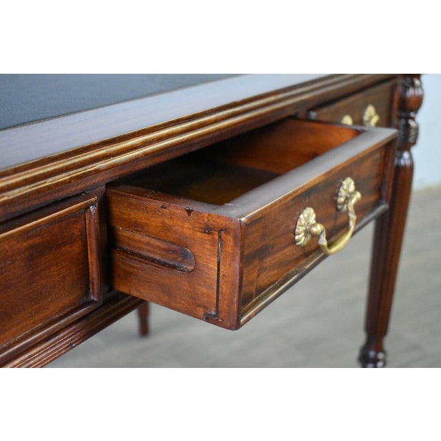 Brown Legacy Leather Top Desk - Brown Walnut For Sale - Image 8 of 12
