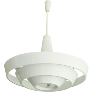Danish White Metal Pendant Lamp from Regent, 1960s