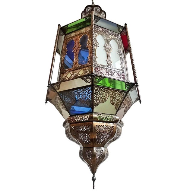 Late 20th Century Vintage Large Moroccan Kasbah Pendant Light For Sale - Image 5 of 10