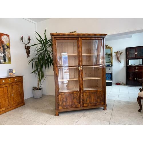 Wood Antique Biedermeier Display Cabinet For Sale - Image 7 of 18
