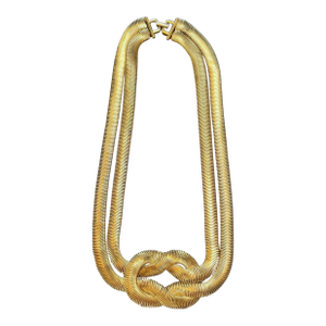 Circa 1960’s Estate Knotted Snake Double Chain Necklace