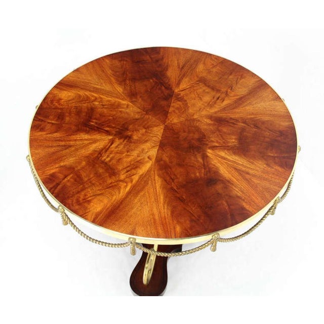 Bronze Ormolu Rope Tassels Neoclassical Gueridon Center Cafe Game Lamp Table For Sale - Image 6 of 8