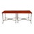 Midcentury Bronze and Red Lacquer 2-Piece Dining Table on Casters For Sale