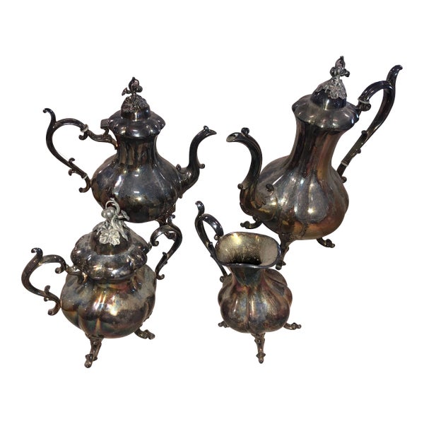 1950s Reed & Barton Winthrop Silverplate Coffee & Tea Service 1795