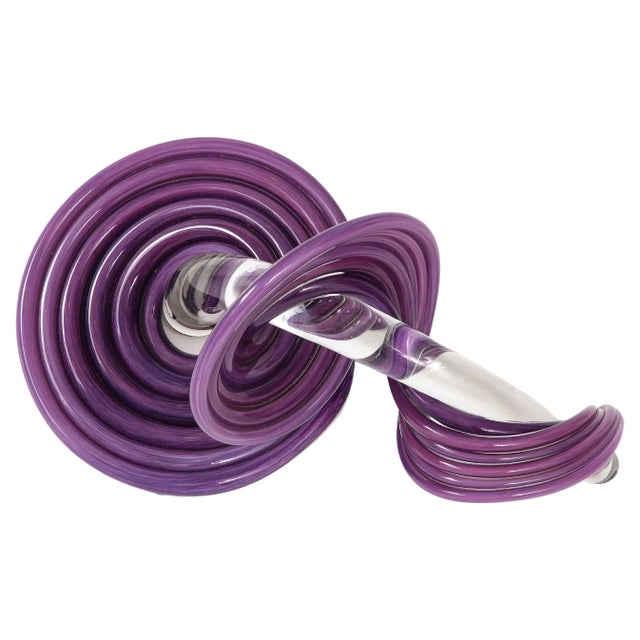 1900's modern abstract "signed" glass sculpture, in vintage original condition with minor wear and patina due to age and use.