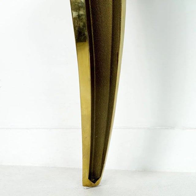 Hollywood Regency Square Coffee Table in Glass and Brass by Peter Ghyczy, 1970s For Sale - Image 9 of 10