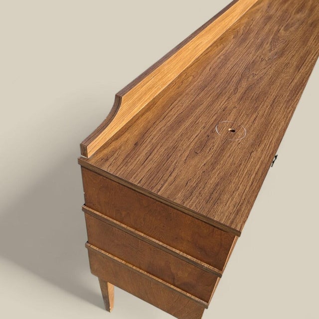 Wood Mid-Century Asian-Inspired Walnut Nine-Drawer Credenza, 1960s For Sale - Image 7 of 10