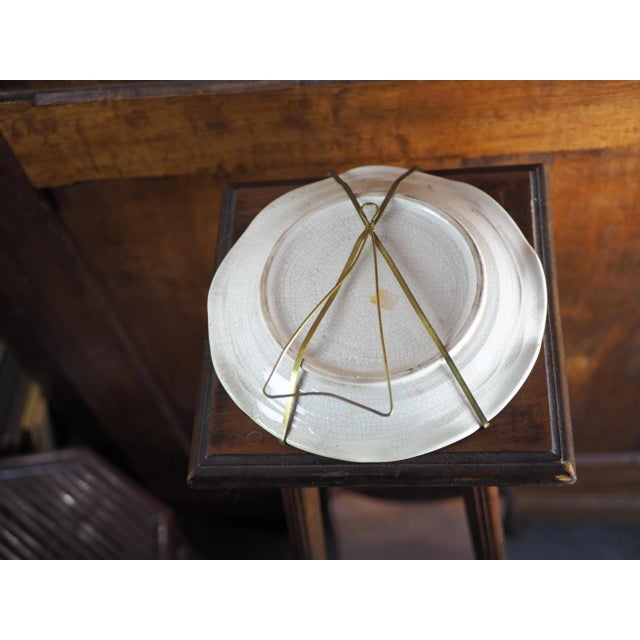 Ceramic Early 20th Century French Meyssac Plate Decorated With Flowers on a Cracked Background For Sale - Image 7 of 10