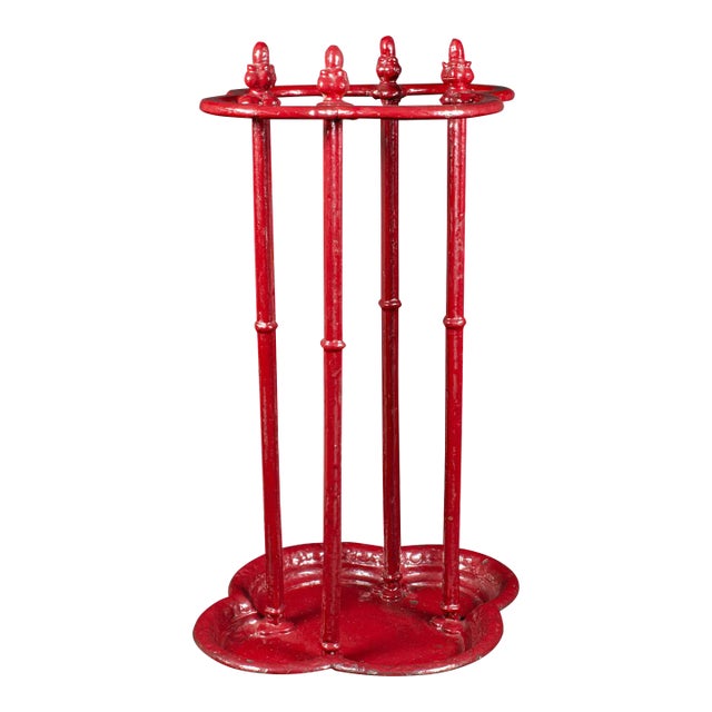 1850s Victorian Antique Decorative Stick Stand, English Cast Iron Umbrella Rack For Sale