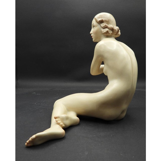 Rosenthal Seated Female Nude Figurine 1930s Max Hermann Fritz Sculptor Germany For Sale In Monterey, CA - Image 6 of 12