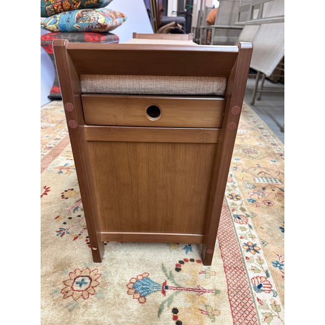 Early 21st Century Transitional Wood Padded Bench Seat For Sale - Image 5 of 12