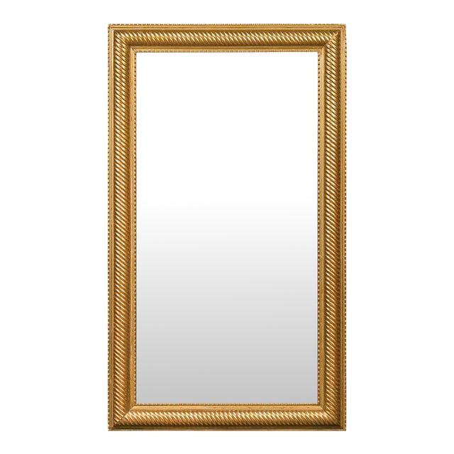 French Giltwood Rectangular Mirror with Twisted Motifs, circa 1900 For Sale