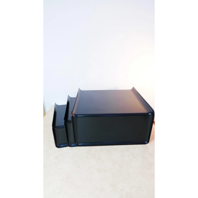 Black German Fiberglass Coffee Tables from Rosenthal, 1970s, Set of 3 For Sale - Image 8 of 9