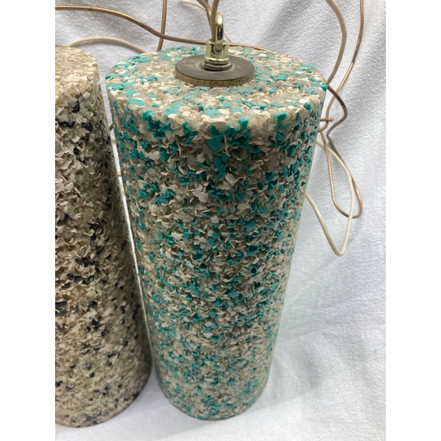 1960s Melted Plastic Popcorn Space Age Pendant Lights - Set of 3 For Sale - Image 9 of 12