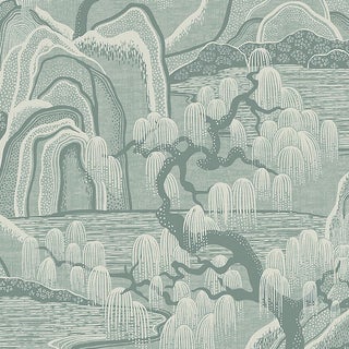 Boråstapeter Indigo Garden Wallpaper In Mineral For Sale