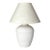 1980s White Textured Urn Table Lamp With Raised Bands and Cream Empire Shade For Sale
