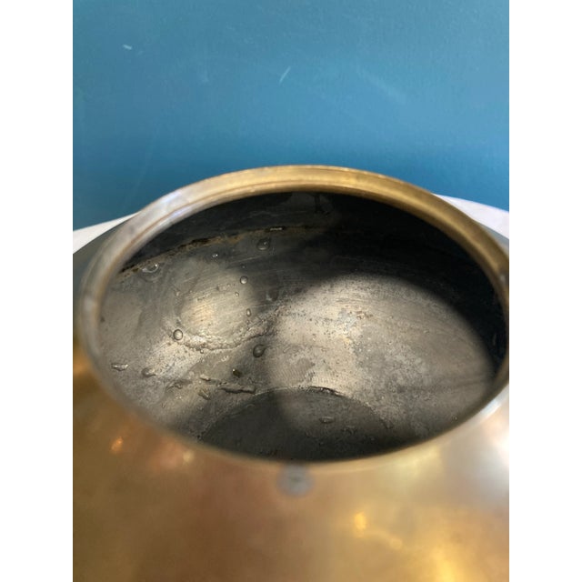 Mid-Century Indian Brass Teapot With Faux Bamboo Handle and Lid For Sale In Oklahoma City - Image 6 of 9