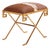 Gilt Iron Bench Upholstered in New Cowhide. Contemporary. For Sale