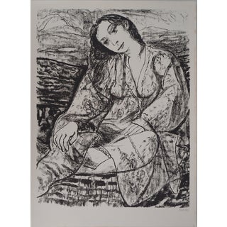 Leopoldo Presas, Romantic Young Woman, Lithograph For Sale