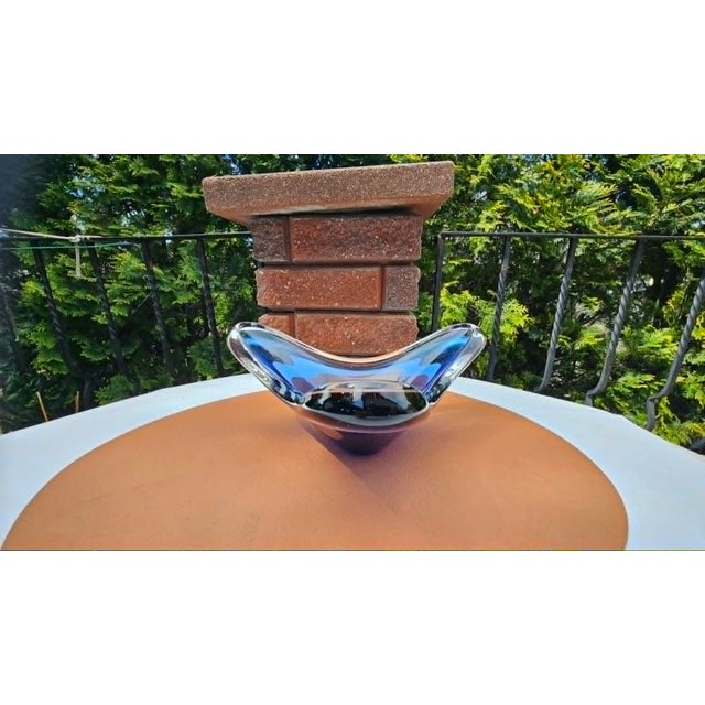 Murano Glass Platter in Cobalt, 1970s For Sale - Image 4 of 7