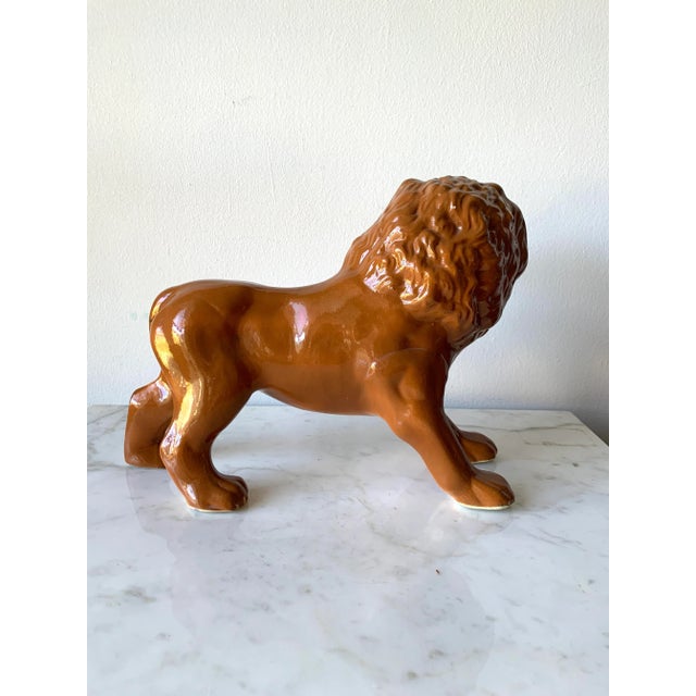 Staffordshire 19th Century Standing Lion Staffordshire Figure, Circa 1880 For Sale - Image 4 of 11