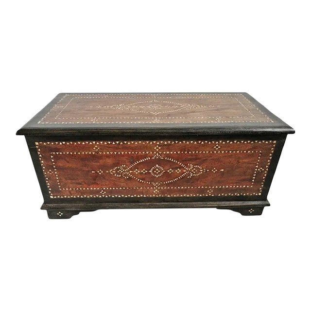 Mid 20th Century Vintage Wood Bali Trunk For Sale