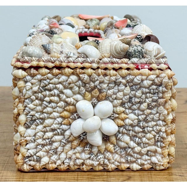 Vintage Shell Encrusted Tissue Box Holder For Sale In Kansas City - Image 6 of 14