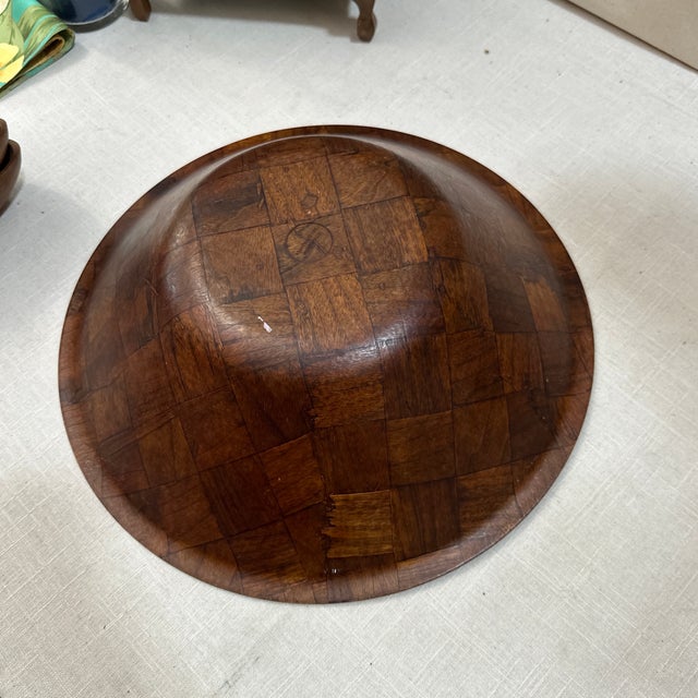 Brown Large 1970s Lightweight Wooden Bowl For Sale - Image 8 of 8