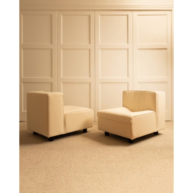 Cream Lounge Chairs from Tito Agnoli, 1970s, Set of 2 For Sale - Image 8 of 11
