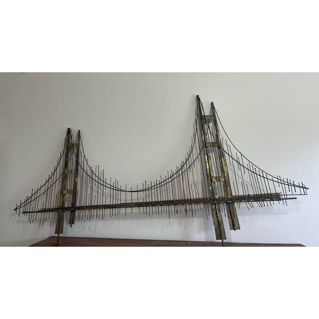 1970s Signed C. Jere Golden Gate "Bridge" Metal Art Sculpture For Sale In Phoenix - Image 6 of 12