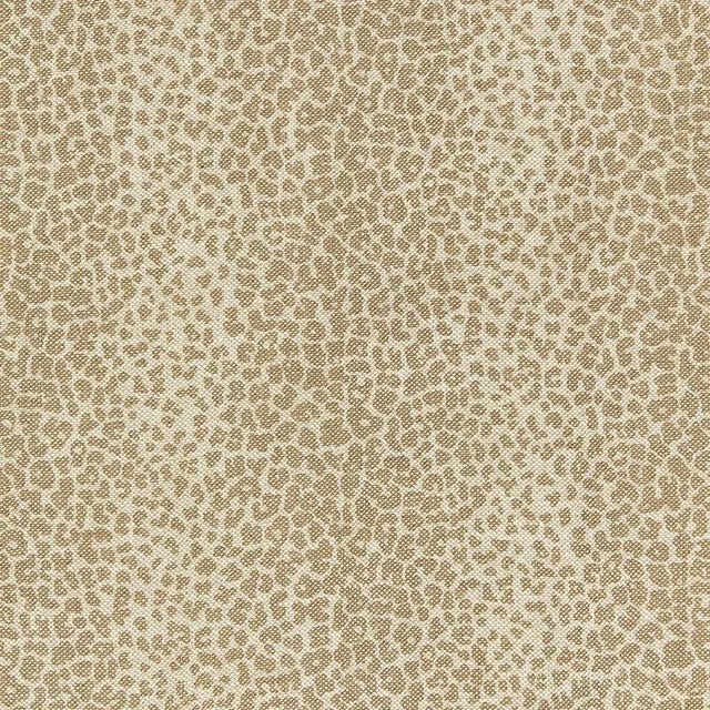 Sample- Schumacher Leopard Linen Print Fabric in Sesame For Sale