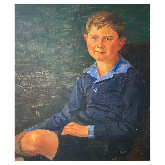 Hannes Fritz-München, Young Boy, Oil on Canvas, 1927 For Sale