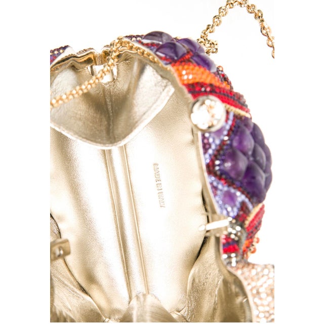 2000 - 2009 2009 Judith Leiber Camel Gemstone Amethyst Crystal Evening Bag Clutch Shoulder Animal Minaudiere For Sale - Image 5 of 9