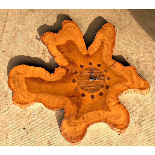 Handmade Signed Cypress Live Edge Wood Wall Clock Chairish