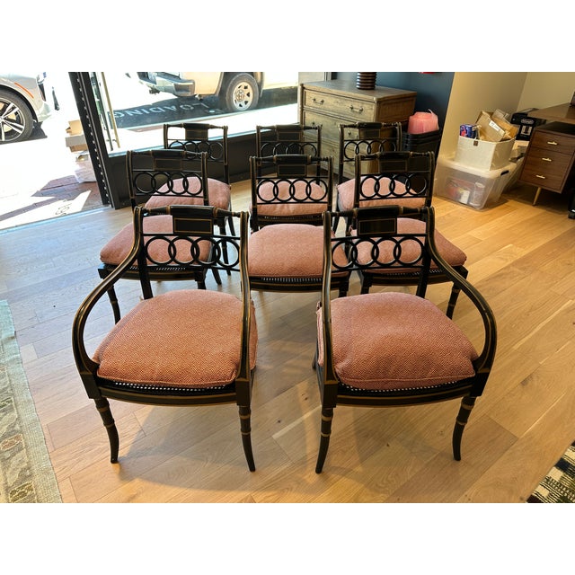 Neoclassical Late 20th Century Baker "Governor Alston" Historic Charleston Collection Dining Chairs For Sale - Image 3 of 11