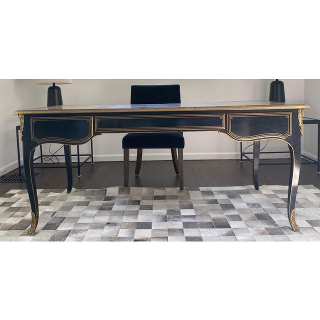 Vintage Drexel Heritage French Louis XV Style Lacquered Writing Table Desk For Sale - Image 10 of 12