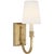Thomas O'Brien for Visual Comfort Signature Modern Library Sconce in Hand-Rubbed Antique Brass with Linen Shade For Sale