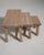 Set of Three Oak Brutalist Nesting Tables, Antique, France, Circa 1970 For Sale - Image 9 of 13