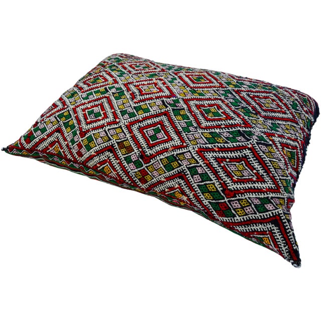 Moroccan Diamond-Patterned Moroccan Pillow For Sale - Image 3 of 8