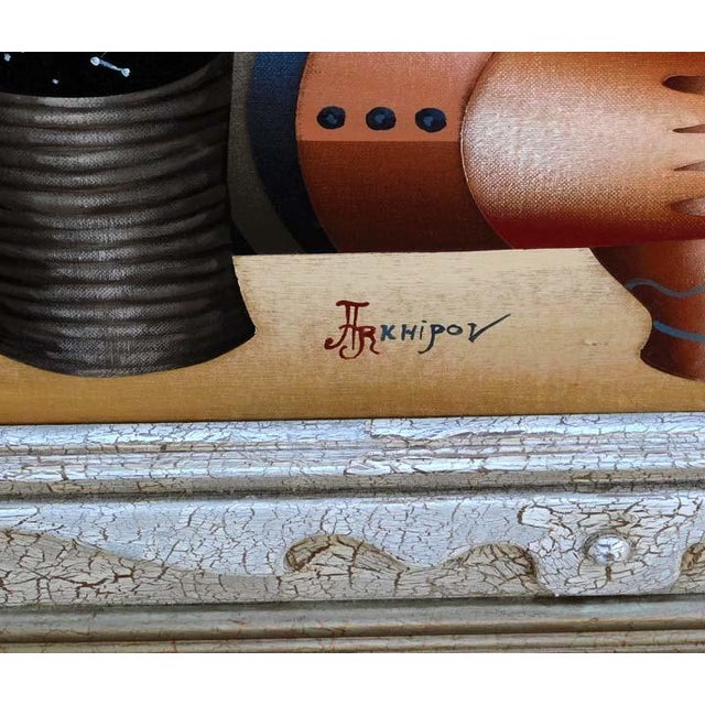Anton Arkhipov "Rendezvous" 2002 Original Hand Signed Painting For Sale In Denver - Image 6 of 8