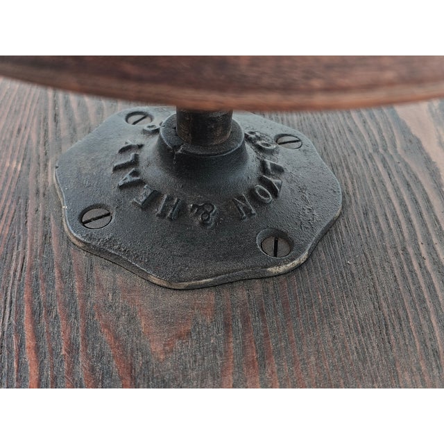 Antique Victorian Lyon & Healy Piano Stool Swivel Adjustable Cast Iron 1890s For Sale - Image 14 of 16