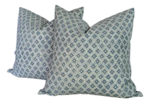 Namay Samay Tali Blue Block Print Pillows - Set of 2