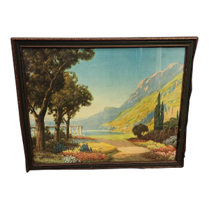 R. Atkinson Fox Print the Path to the Lake Original Frame 1920s Landscape Art Reproduction